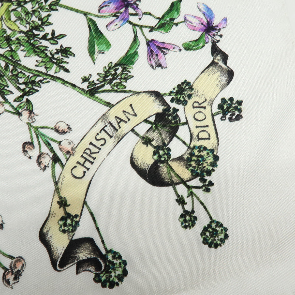 Christian Dior Silk 100% Pietro Ruffo Scarf Shawl White Multicolor