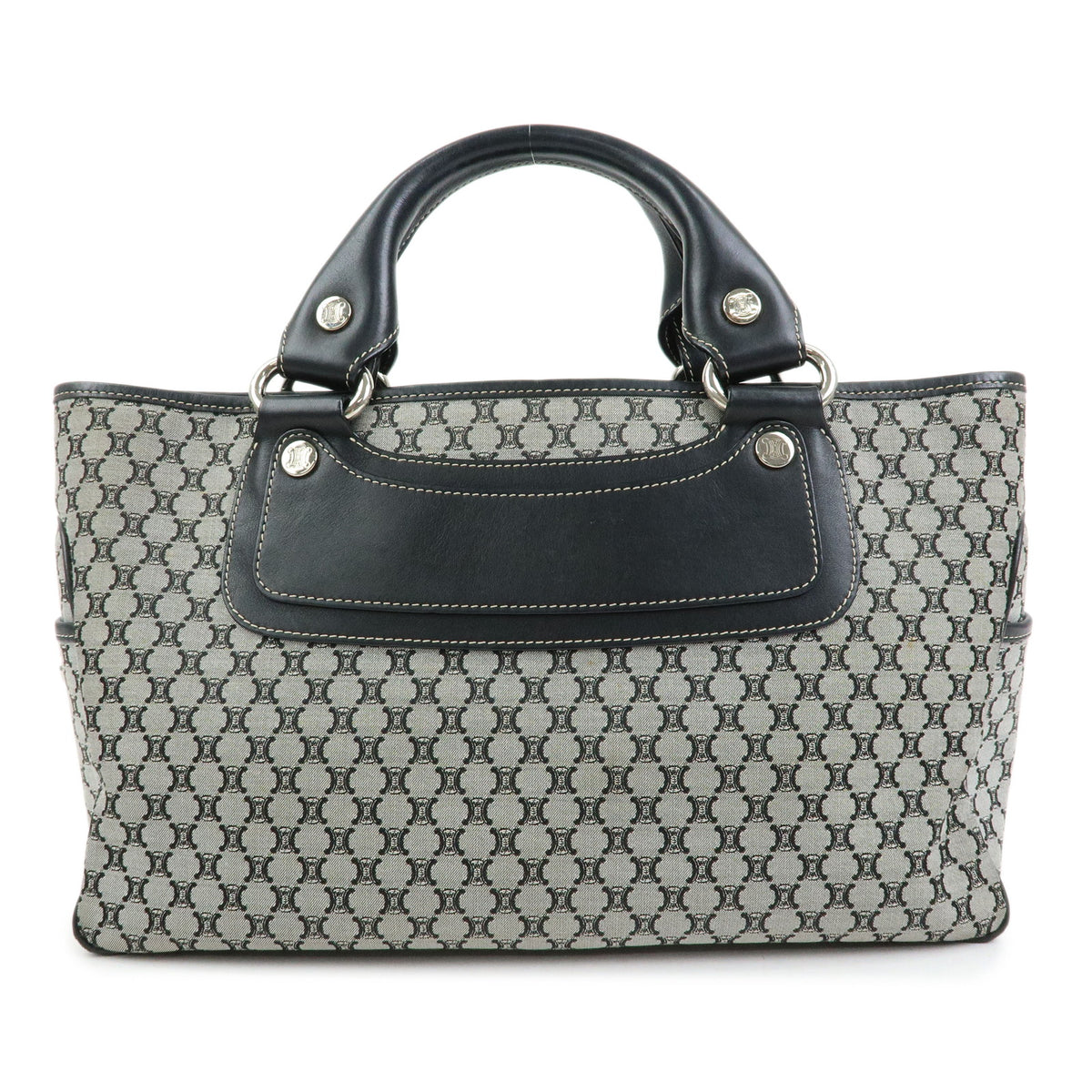 CELINE Macadam Boogie Bag Canvas Leather Hand Bag Black
