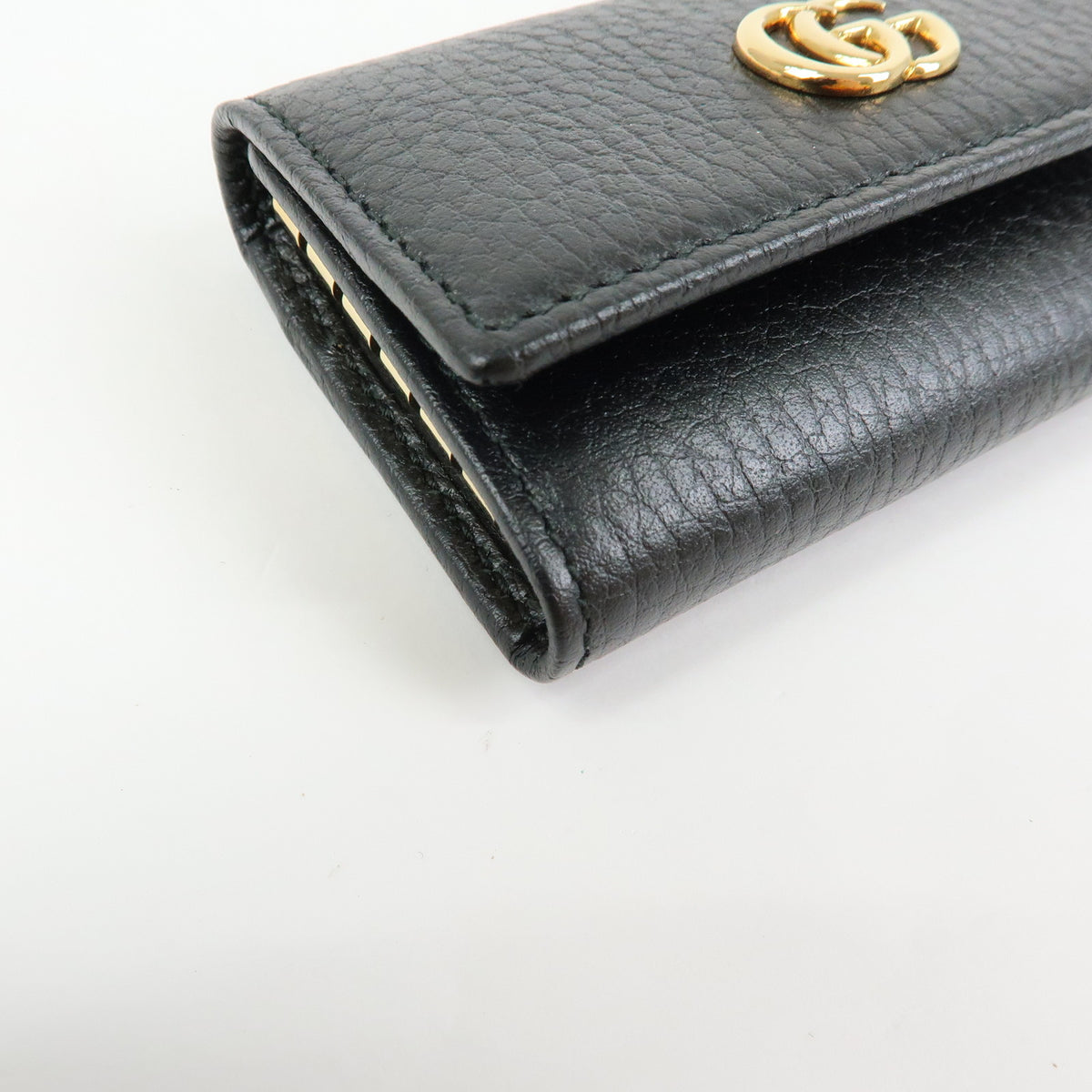 GUCCI Double G Leather 6 Ring Key Case Key Holder Black 456118