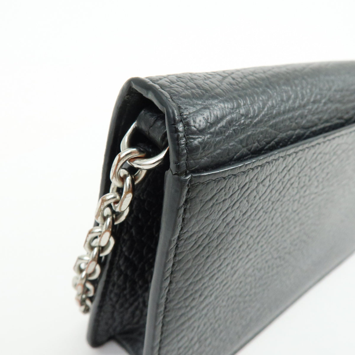 Maison Margiela Four-Stitch Leather Chain Wallet Shoulder Bag Black