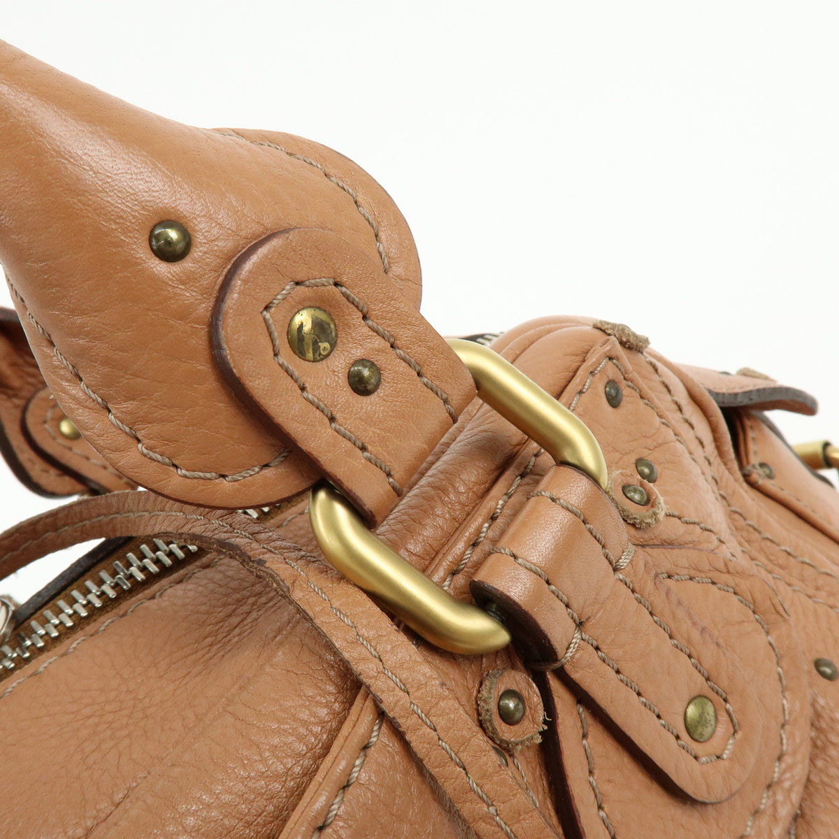 Chloe Paddington Leather Hand Bag Shoulder Bag Brown