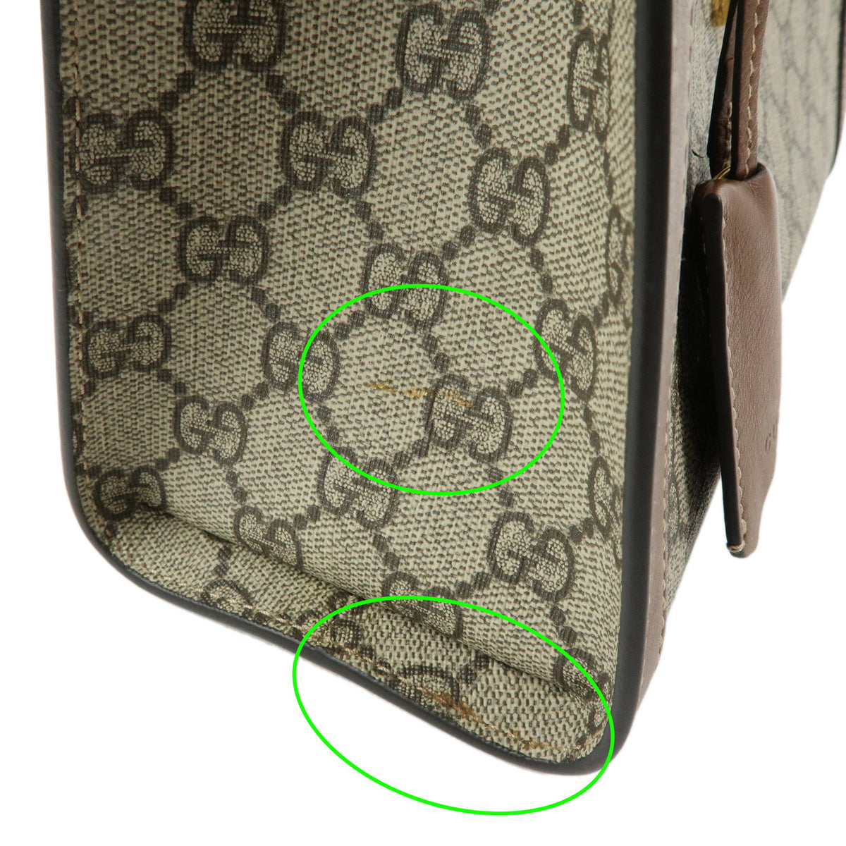 GUCCI Padlock GG Supreme Leather Chain Shoulder Bag Brown 498156