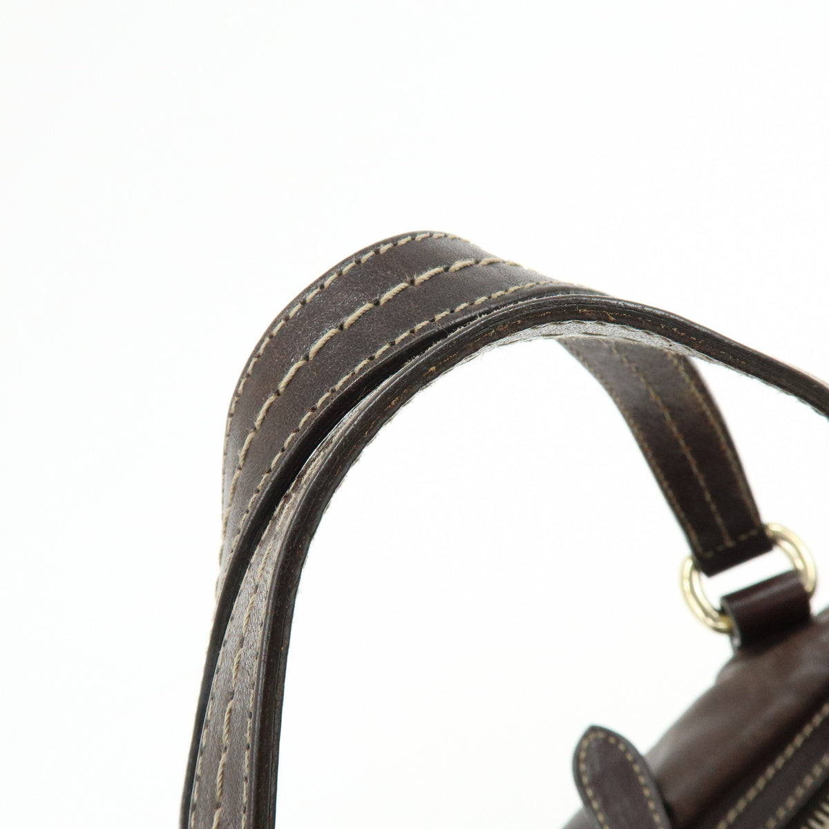 GUCCI Duchessa Leather Mini Boston Bag Hand Bag Dark Brown 181487