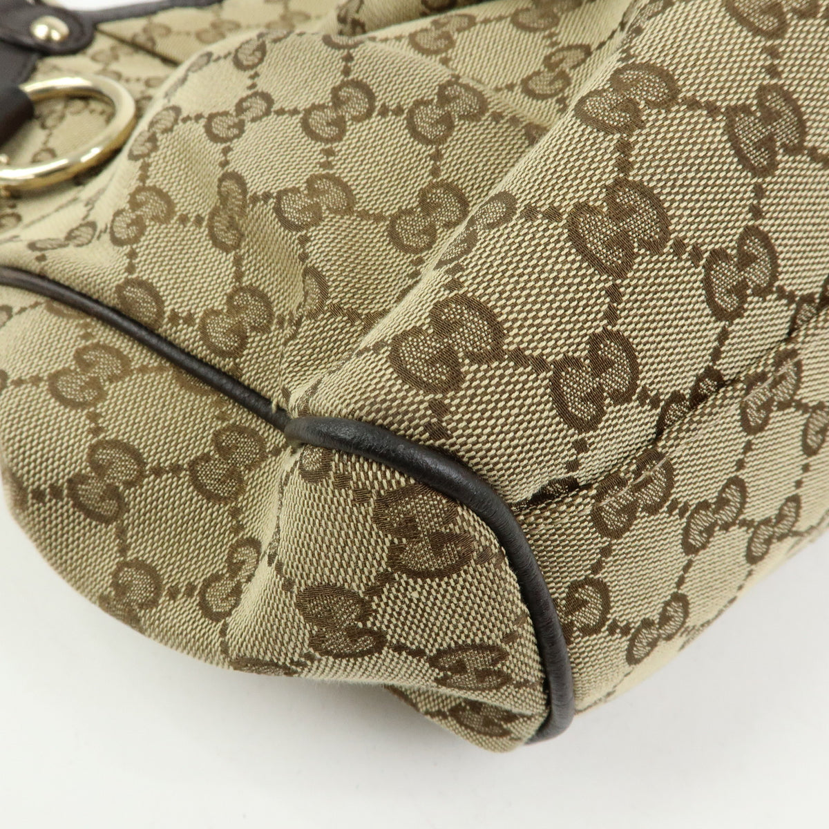 GUCCI Sukey Interlocking G GG Canvas Leather Tote Bag Hand Bag 211944