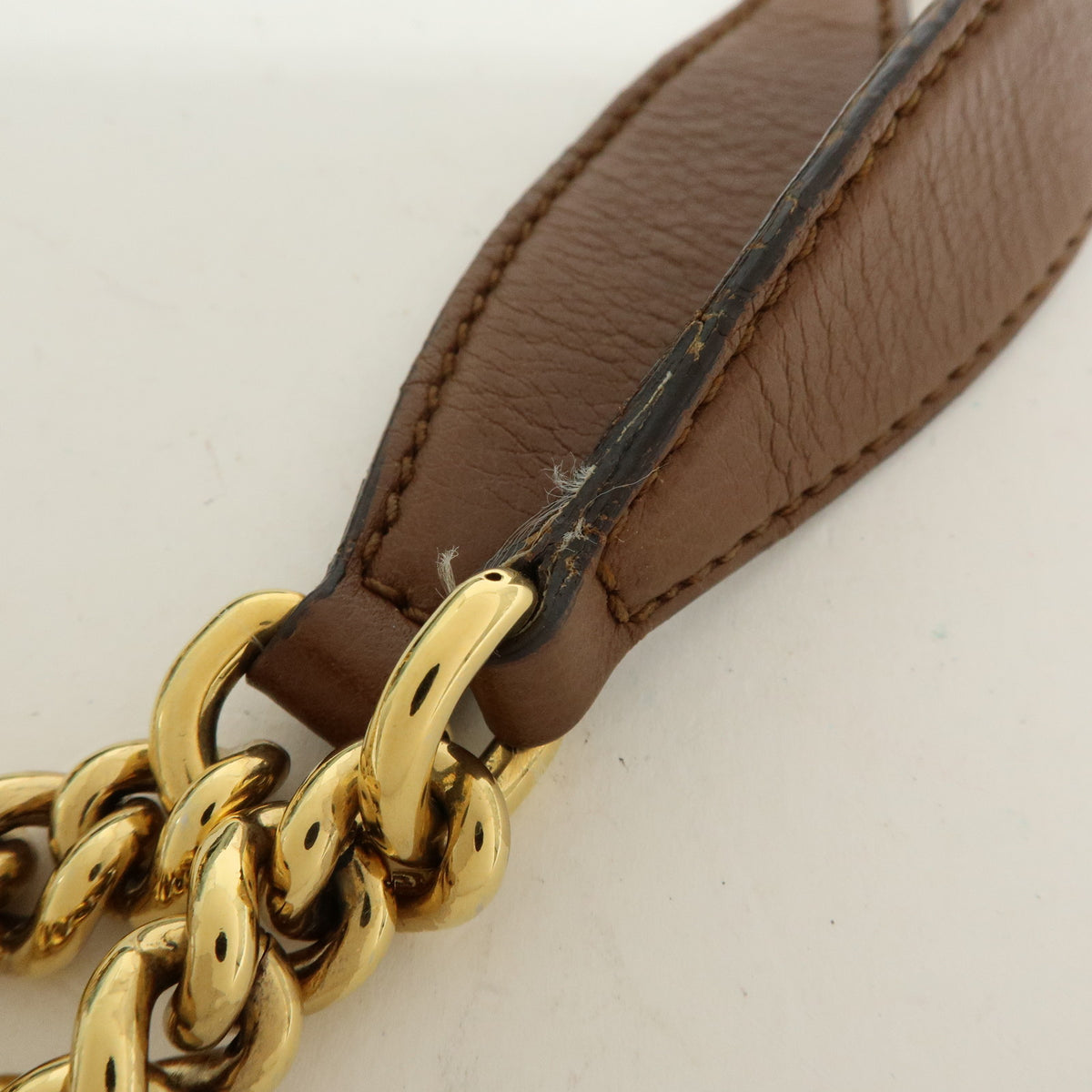 GUCCI SOHO Interlocking G Denim Leather Chain Shoulder Bag Blue 308982
