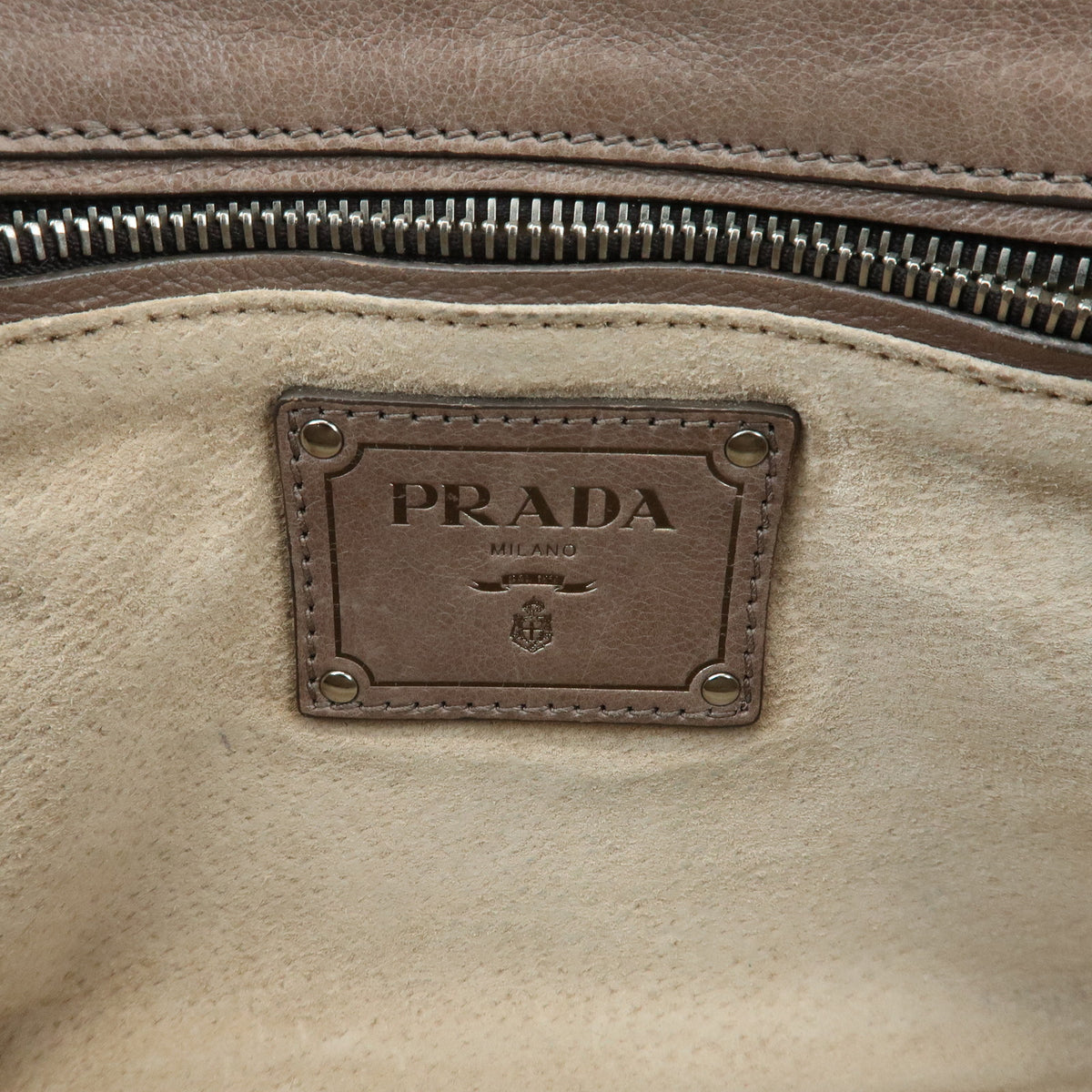 PRADA Front Flap Leather Chain Shoulder Bag Hand Bag Brown B4659C