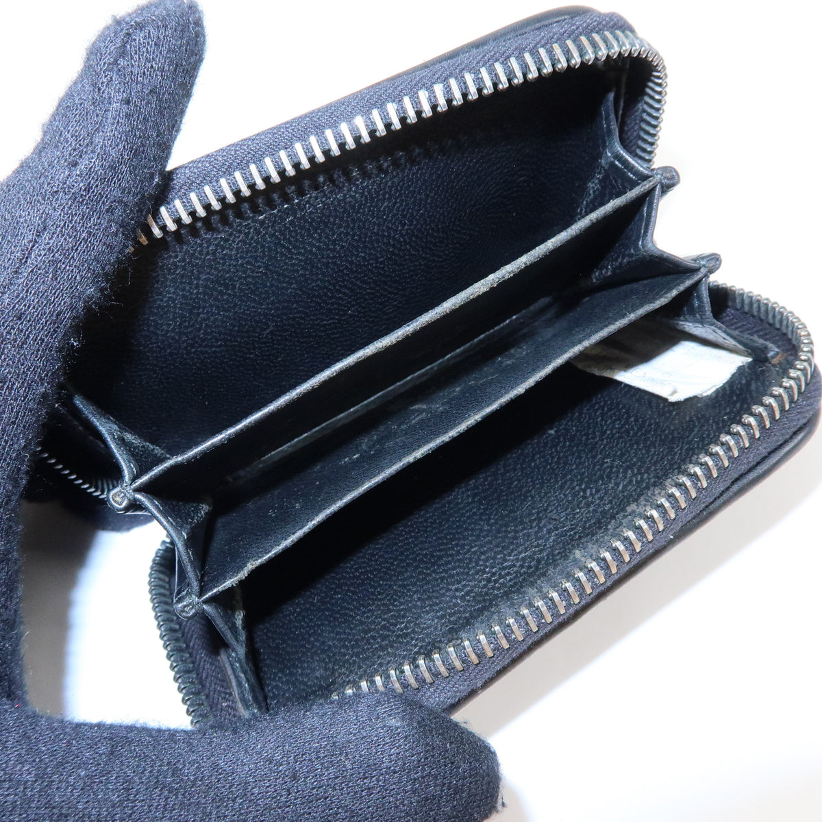 BOTTEGA VENETA Intrecciato Leather Coin Case Black V4651