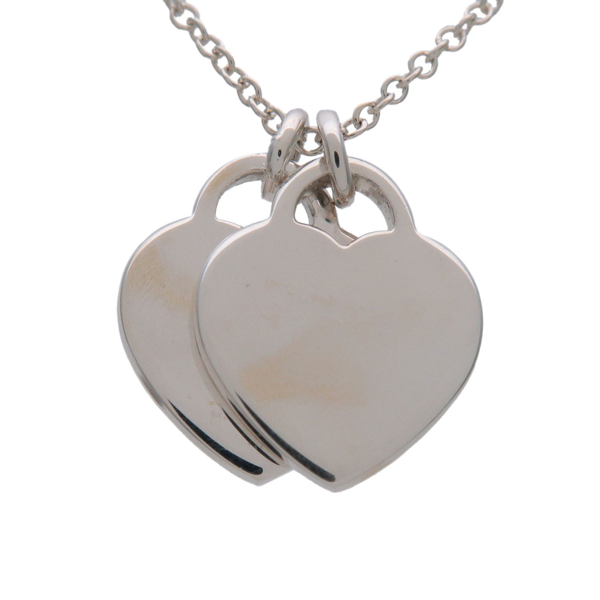 Tiffany & Co Return to Tiffany Mini Double Heart Tag Necklace SV925