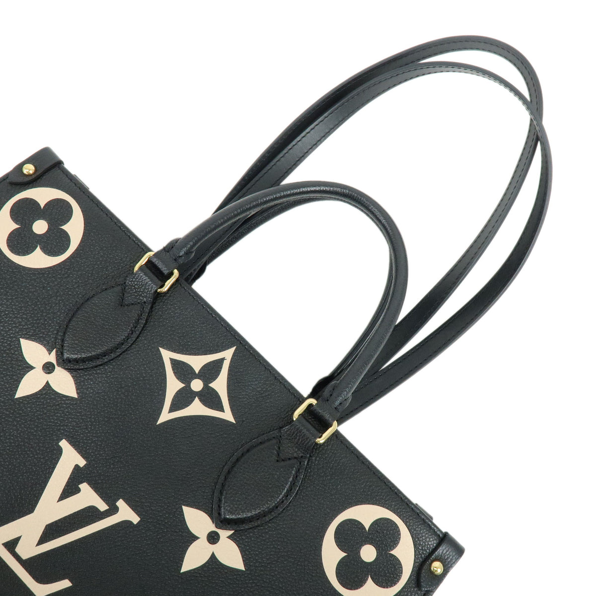 Louis Vuitton Bicolor Monogram Empreinte On The Go MM Noir Beige M45495