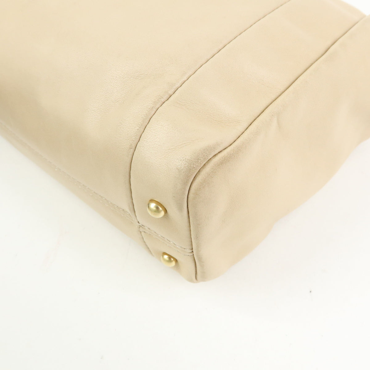 CHANEL COCO Mark Lamb Skin Chain Shoulder Bag Hand Bag Beige