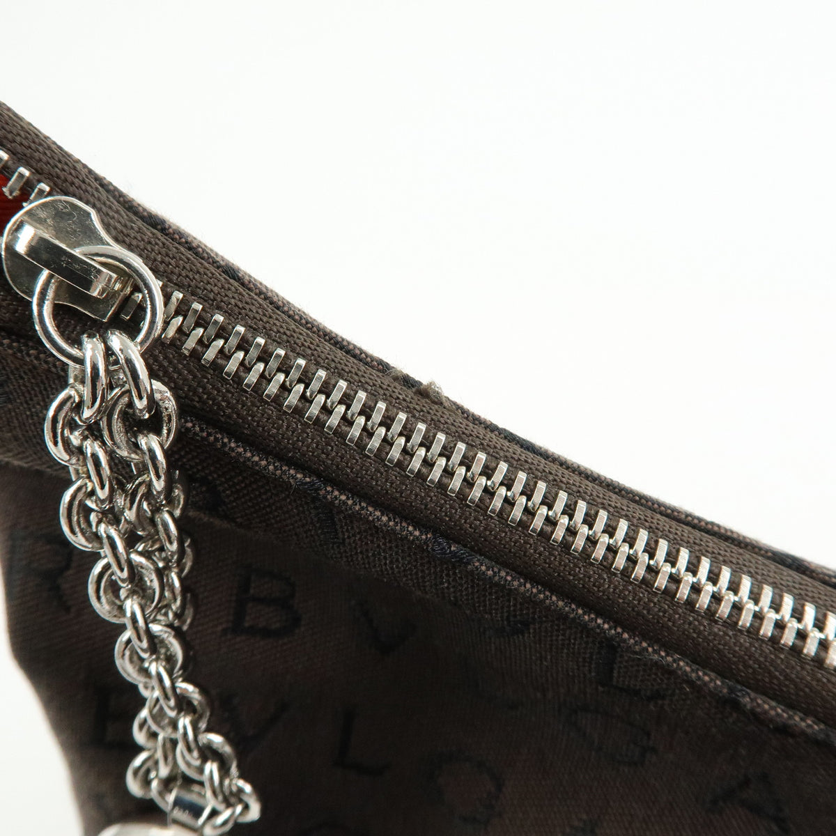 BVLGARI Logomania Canvas Leather Shoulder Bag Hand Bag Brown