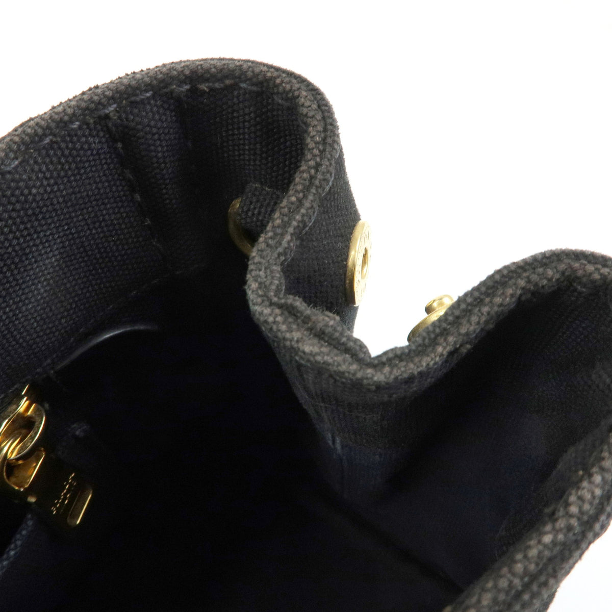 PRADA Triangle Logo Canapa Mini 2Way Bag Hand Shoulder Bag Black B2439G
