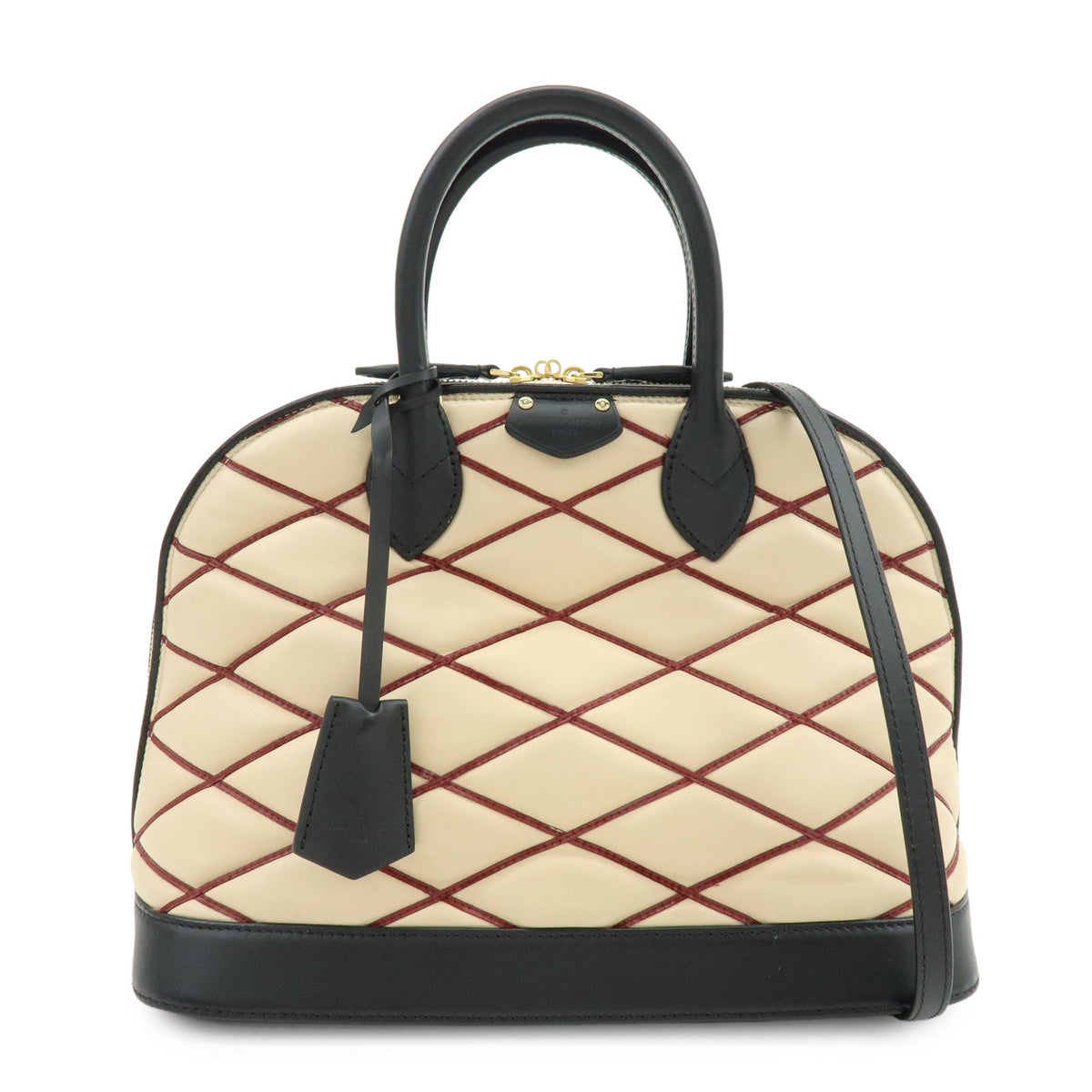 Louis Vuitton Malletage Alma PM 2Way Hand Shoulder Bag Natural M50001