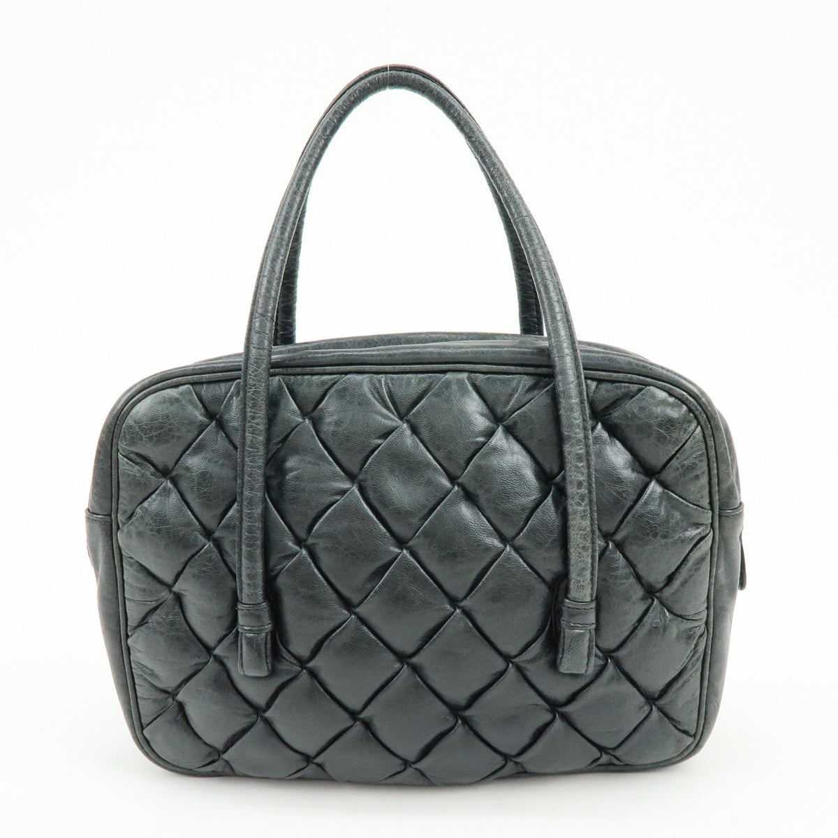 BALENCIAGA The Matelasse Leather Hand Bag Mini Boston Bag 182089