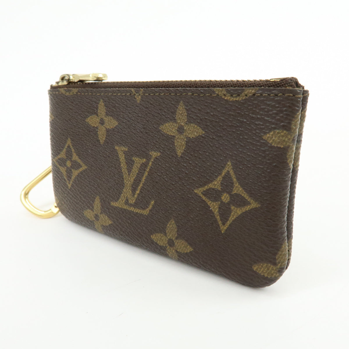 Louis Vuitton Monogram Pochette Cles Coin Case Key Case Brown M62650