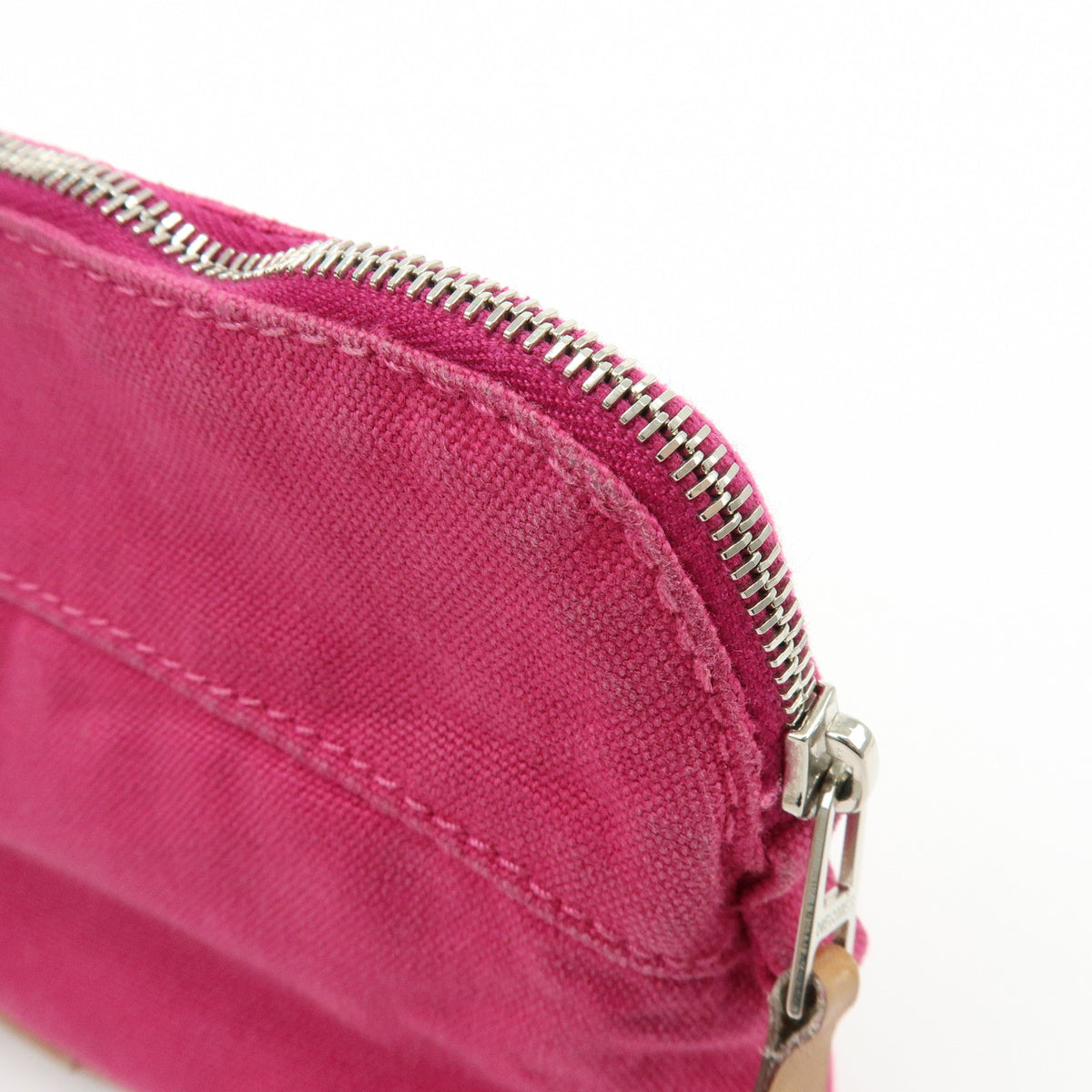 HERMES Bolide Pouch Mini Mini 16 Canvas Leather Cosmetic Pouch Pink