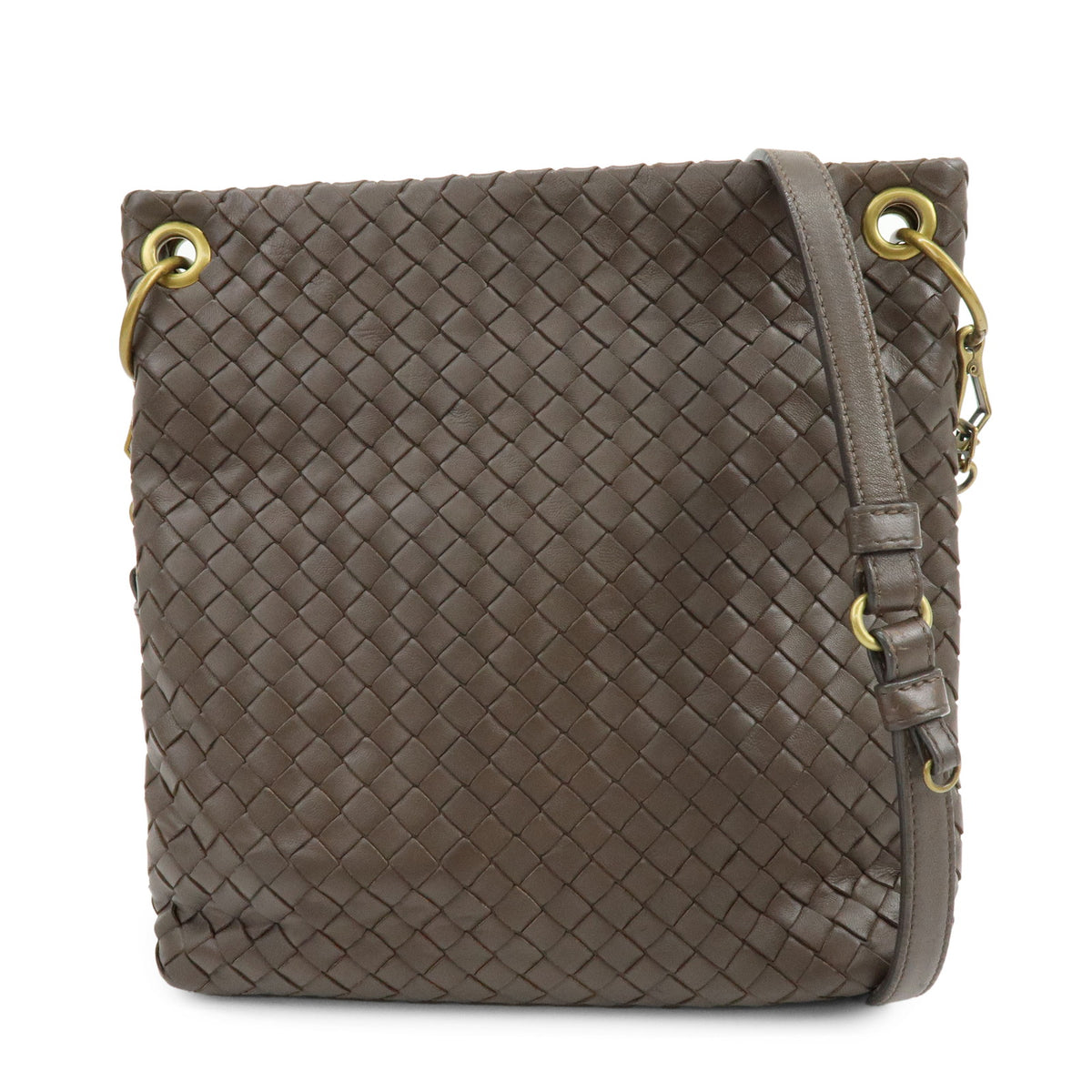 BOTTEGA VENETA Intrecciato Leather Shoulder Crossbody Bag Brown 179330