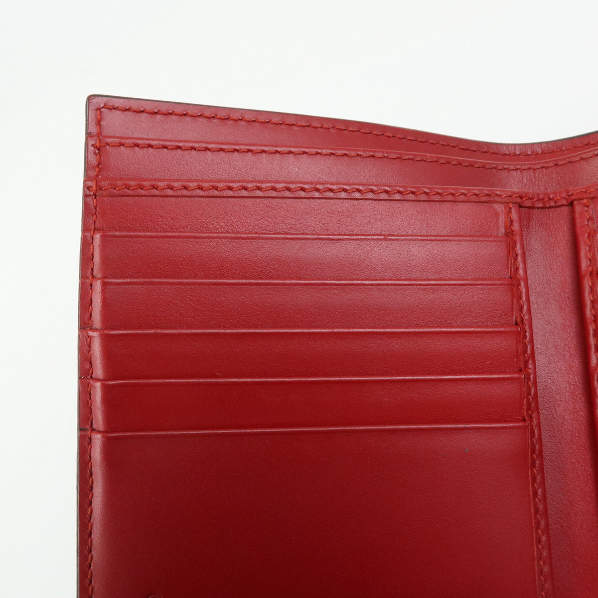 GUCCI Guccissima Leather Bi-fold Compact Wallet Red 406925