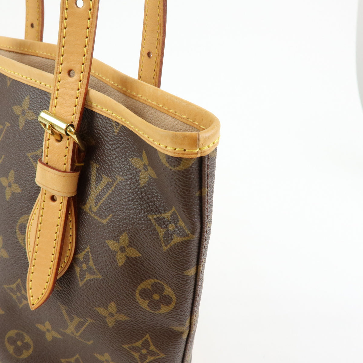 Louis Vuitton Monogram Bucket PM Canvas Hand Bag Brown M42238