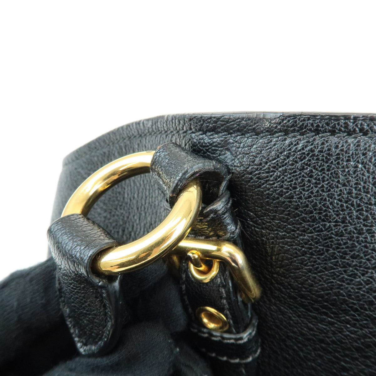 MIU MIU Madras Leather 2Way Shoulder Bag Hand Bag Black RN0886