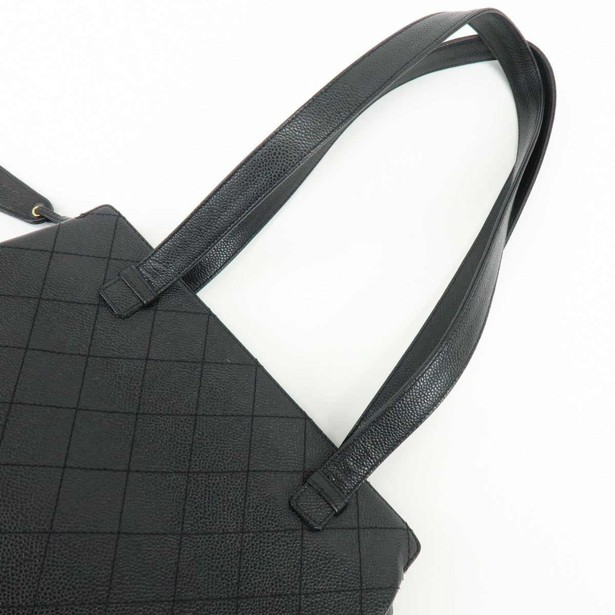 CHANEL Matelasse Caviarskin Shoulder Bag Tote Bag Black