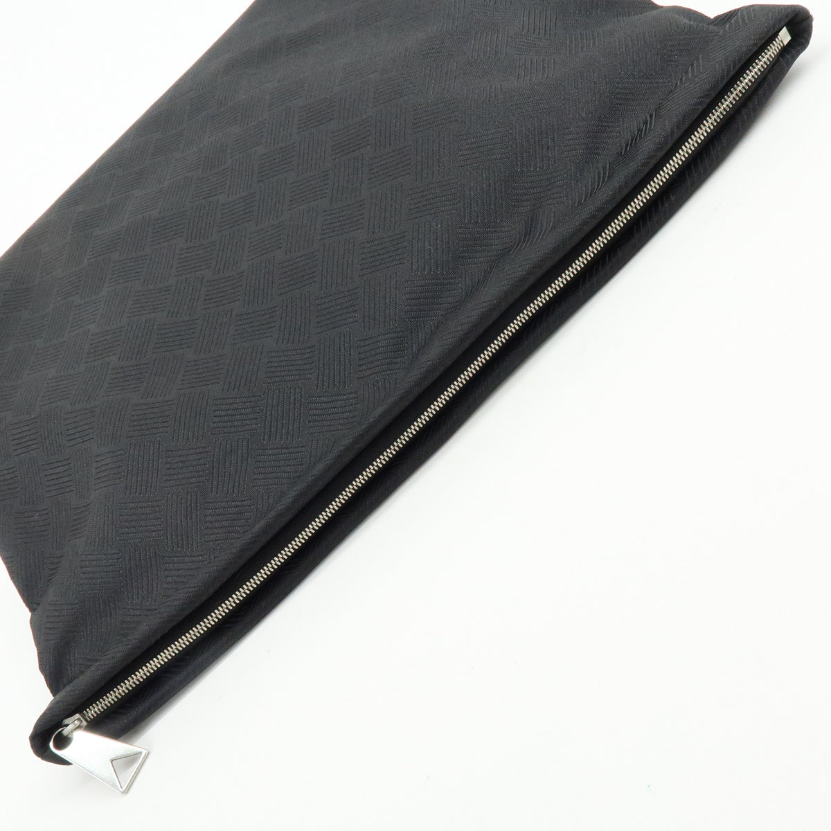 BOTTEGA VENETA Intorecciato Nylon Clutch Bag Flat Pouch Black