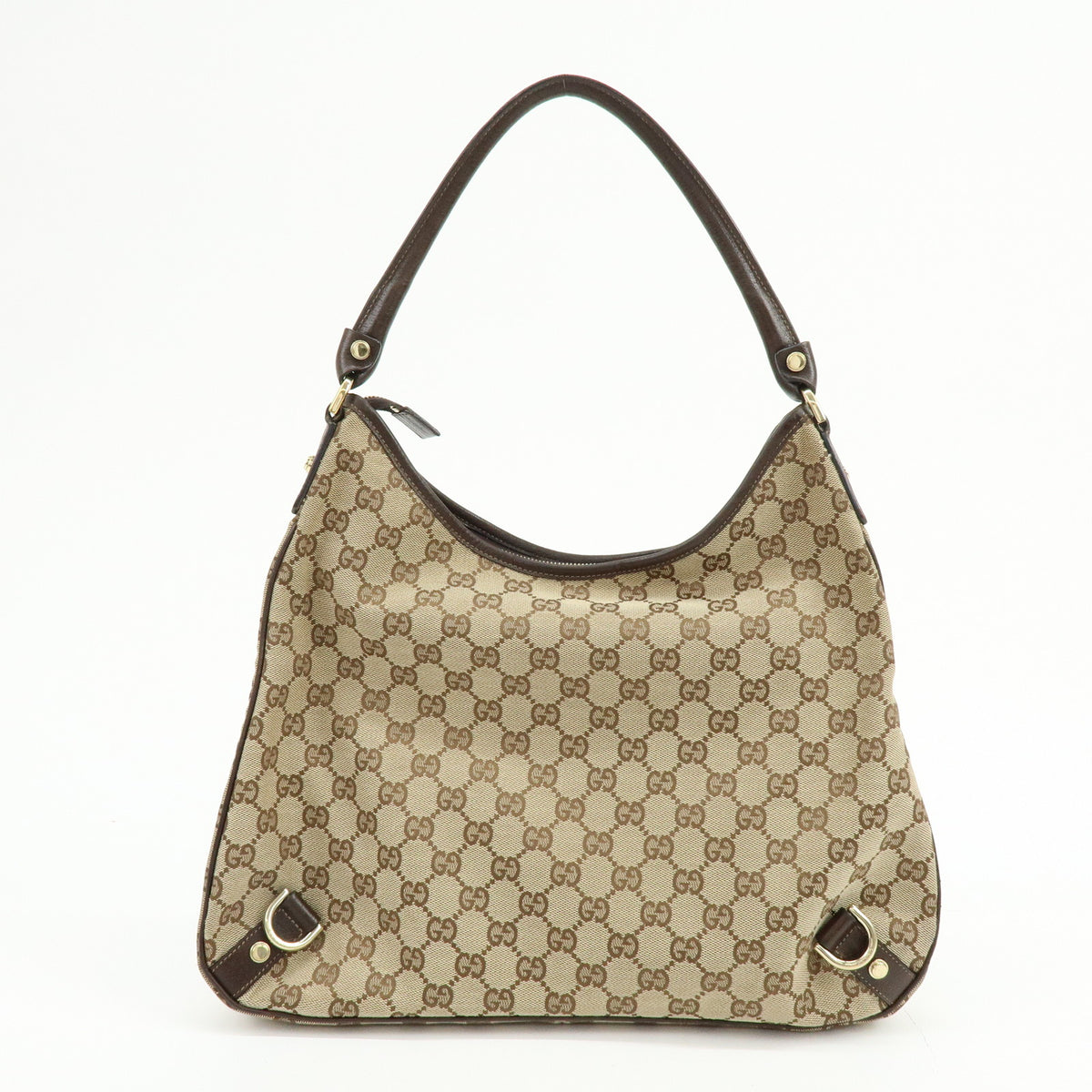 GUCCI Abbey GG Canvas Leather Shoulder Bag Hand Bag Beige Brown 130737