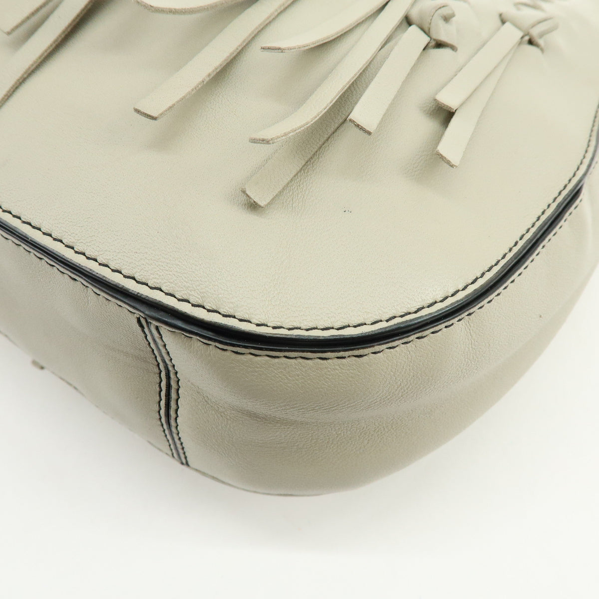 BOTTEGA VENETA Intrecciato Nappa Leather Shoulder Bag Ivory 118965