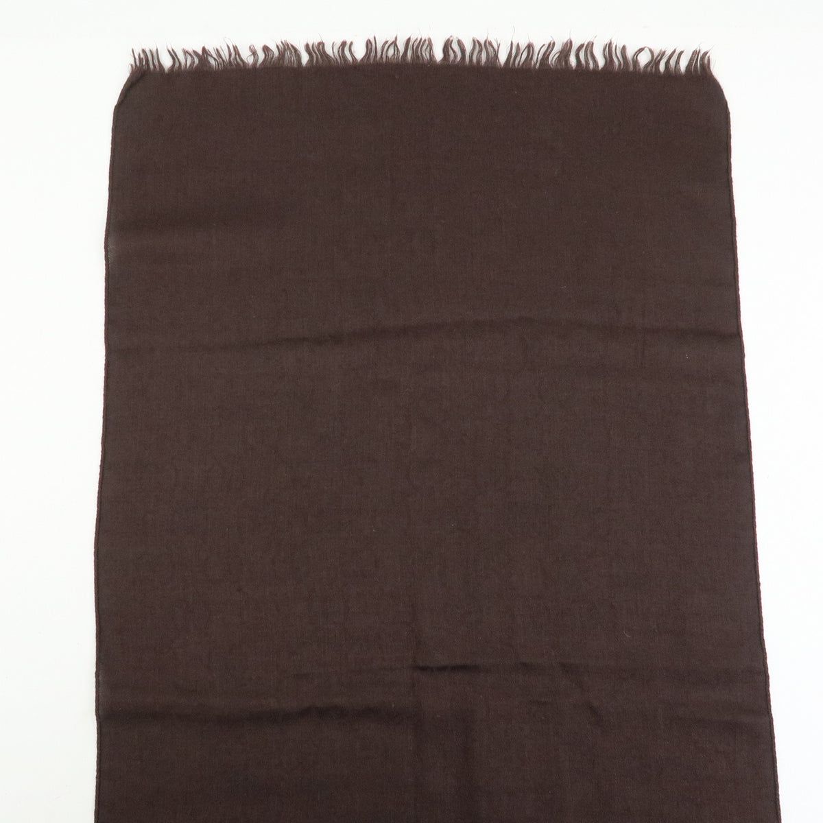 GUCCI GG Monogram Wool Silk Scarf Shawl Brown Black 542984