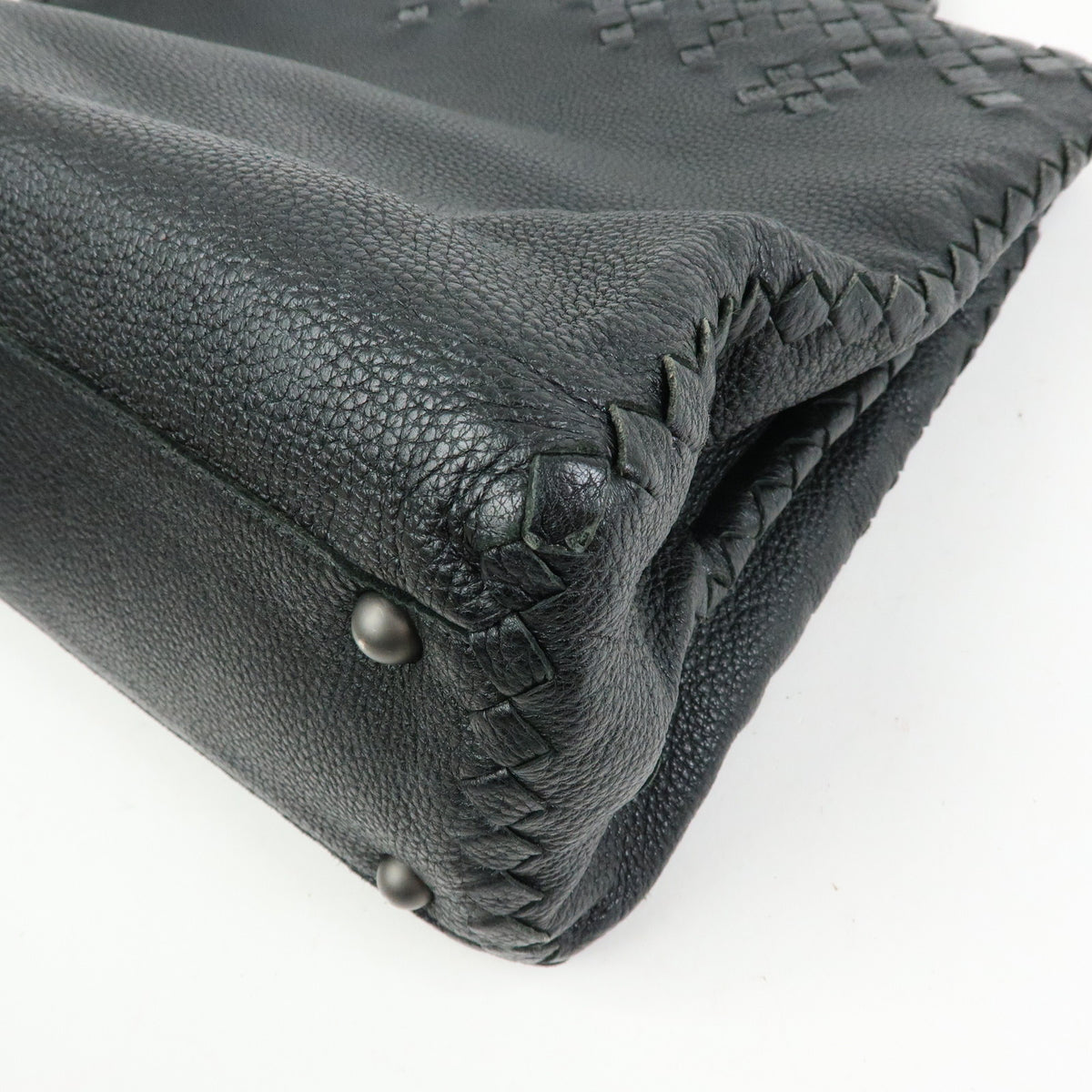 BOTTEGA VENETA Intrecciato Leather Tote Bag Shoulder Bag Black