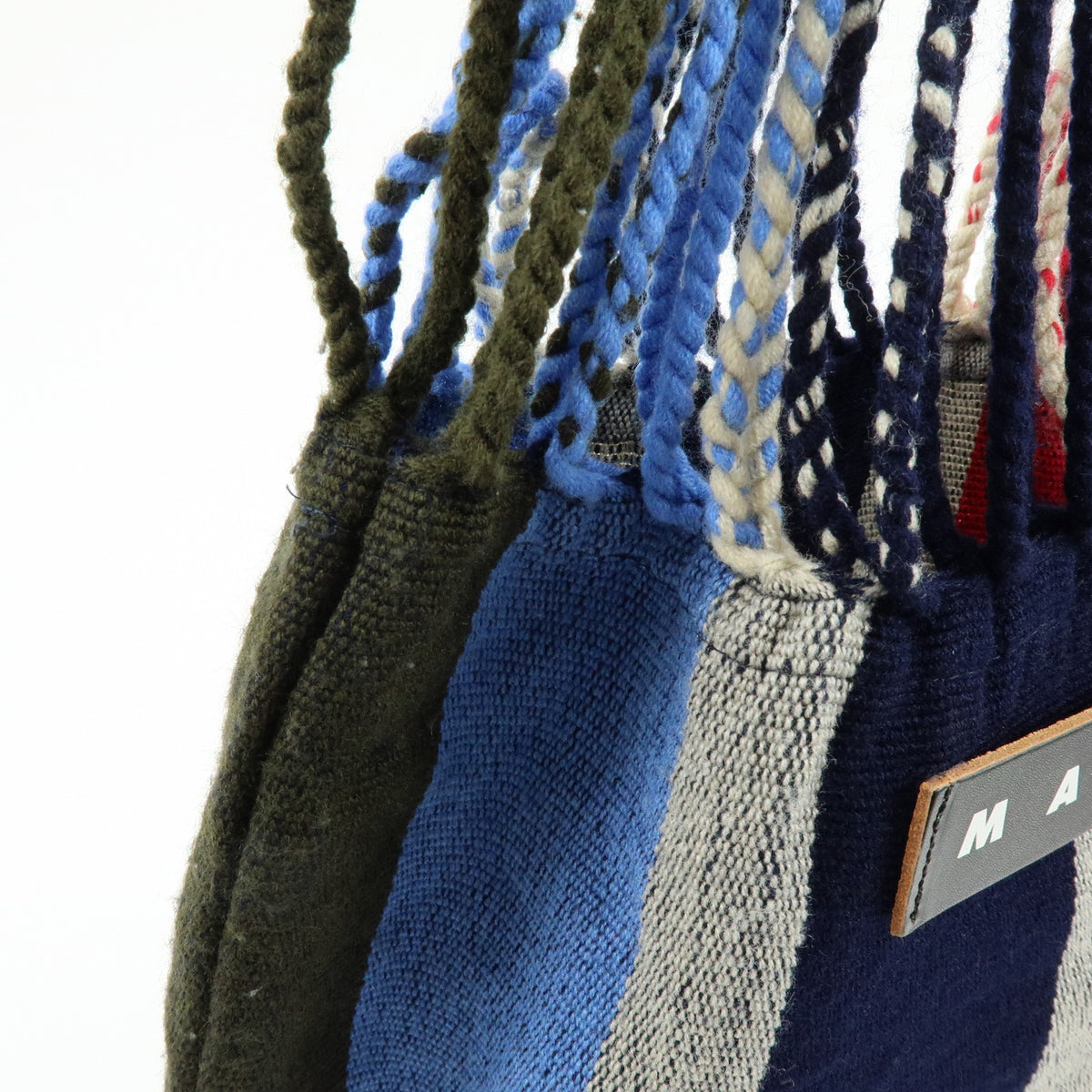 MARINI Market Polyester Leather Hammock Bag Shoulder Bag Navy Blue Red