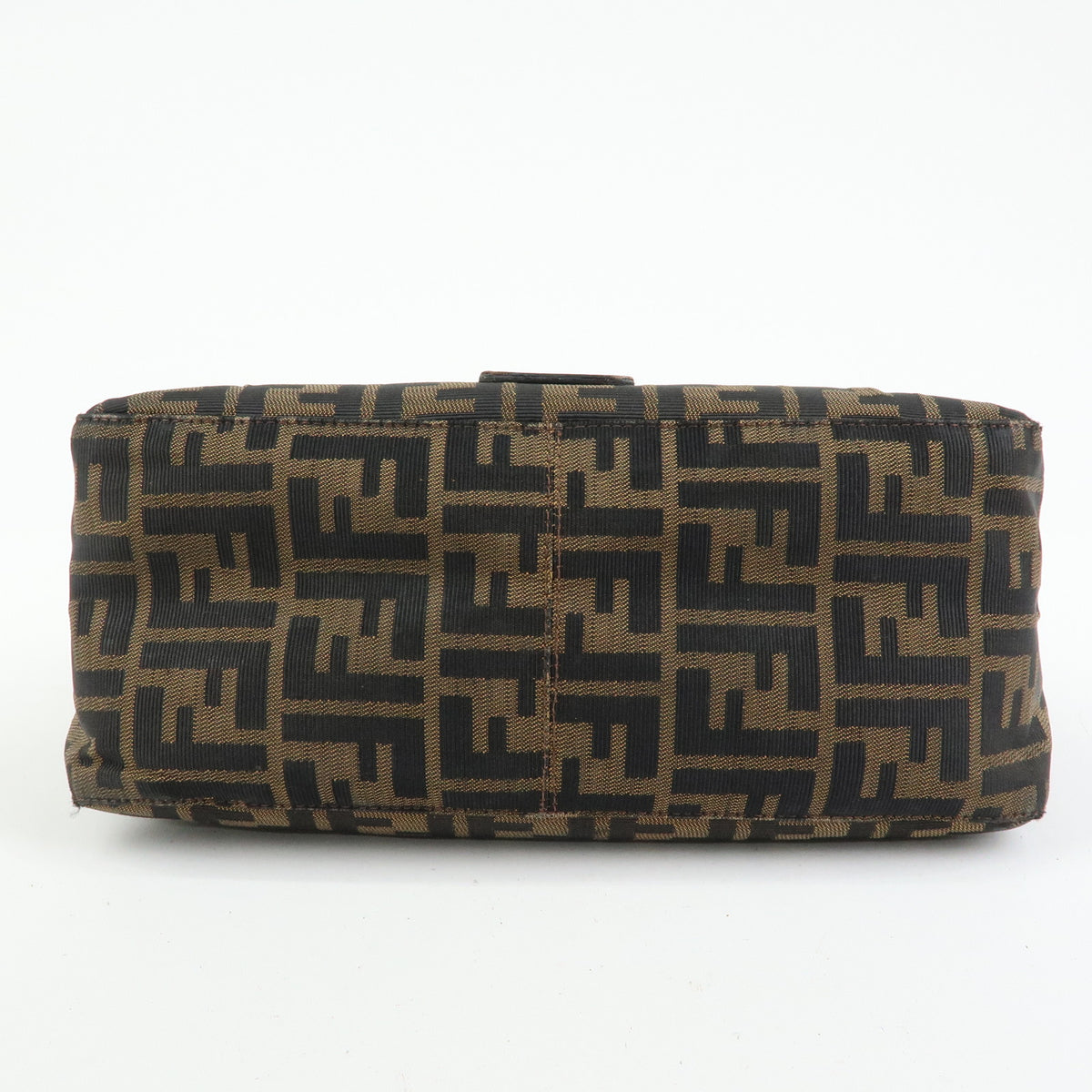 FENDI Zucca Mamma Baguette Canvas Leather Shoulder Bag Brown 26325