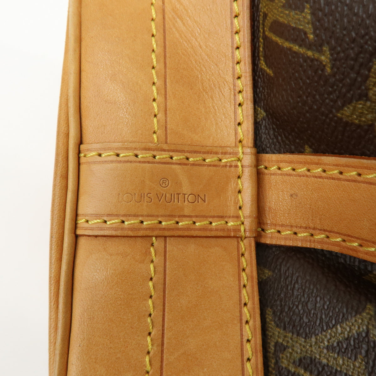 Louis Vuitton Monogram Noe Canvas Leather Shoulder Bag Brown M42224