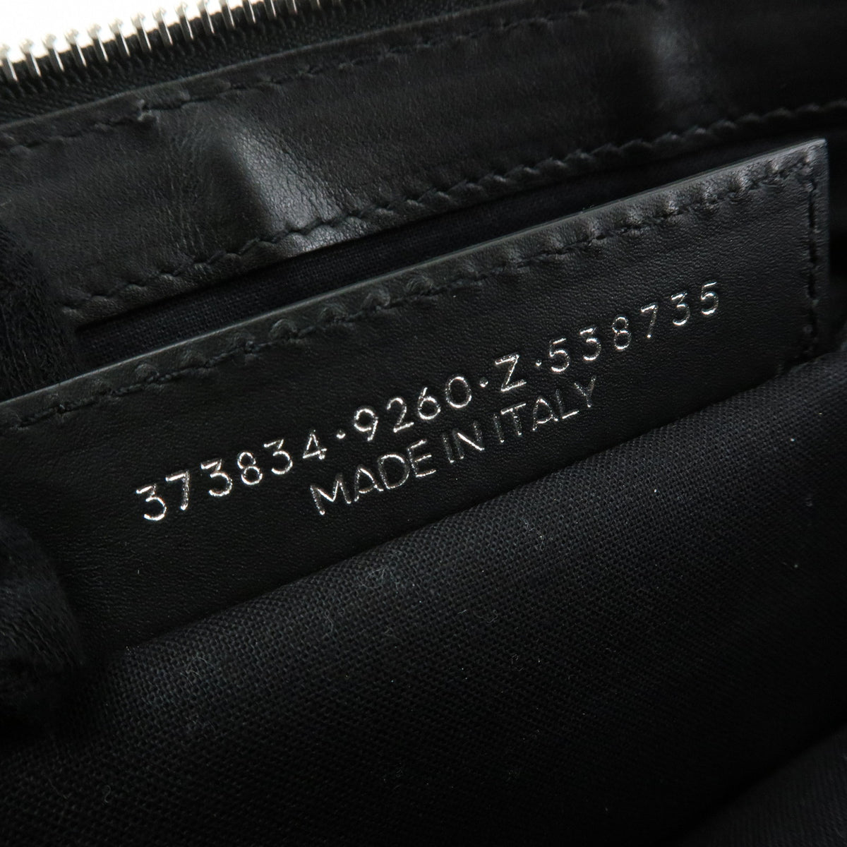 BALENCIAGA Navy Clip M Canvas Leather Clutch Bag Natural Black 373834