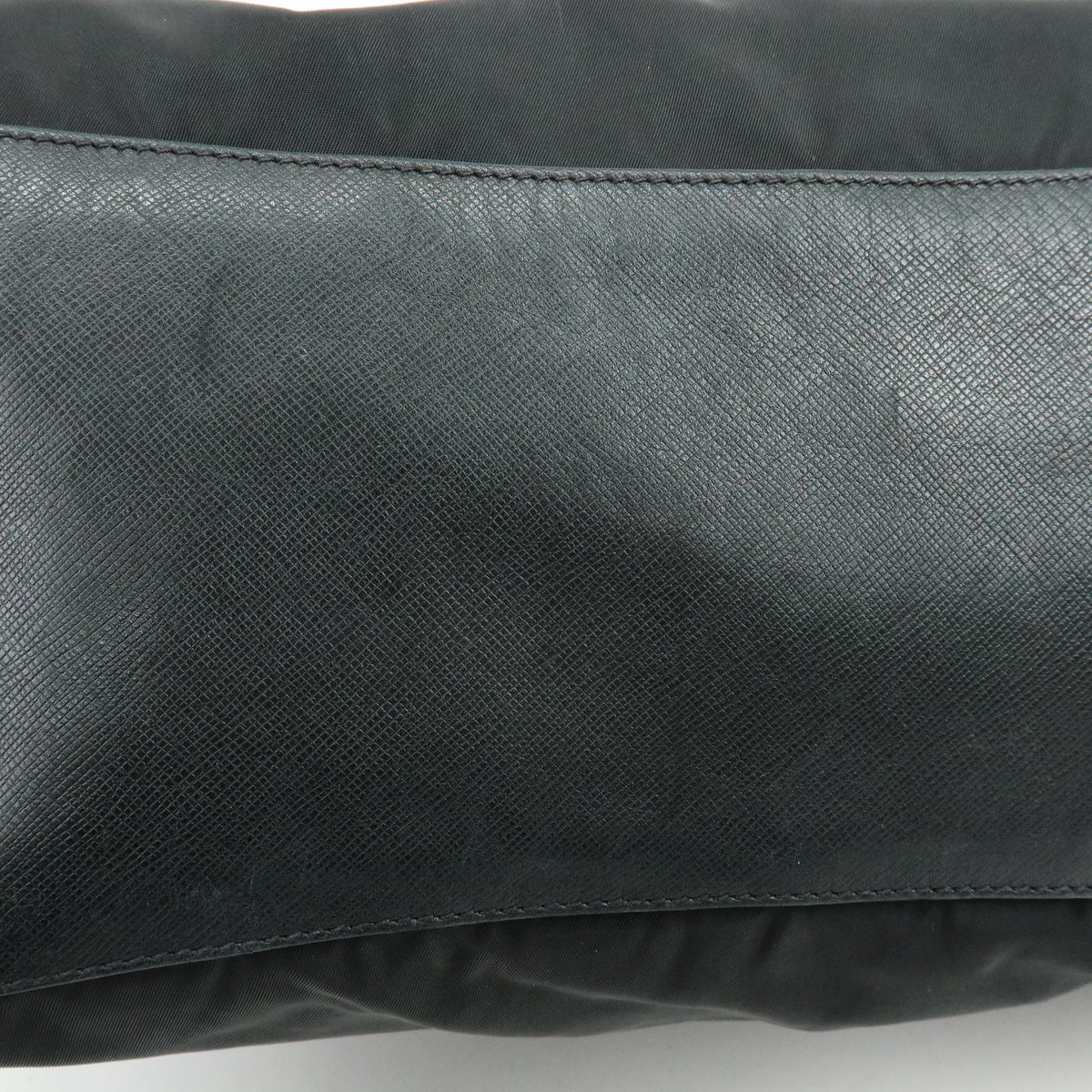PRADA Nylon Saffiano Leather Shoulder Bag Hand Bag Black