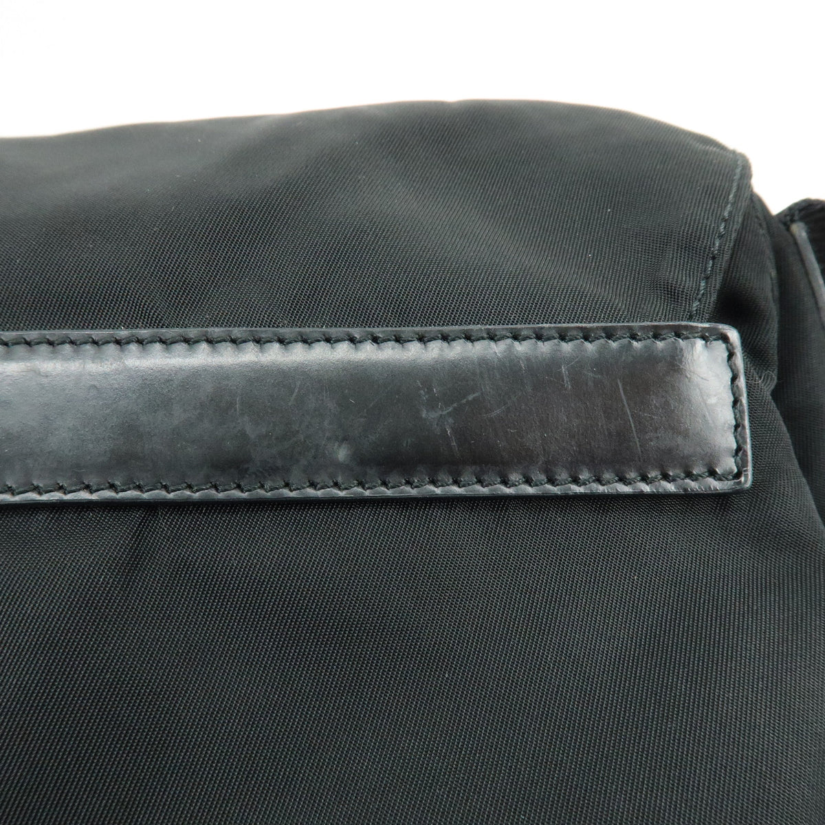 PRADA Triangle Logo Nylon Leather Shoulder Bag Crossbody Bag Black