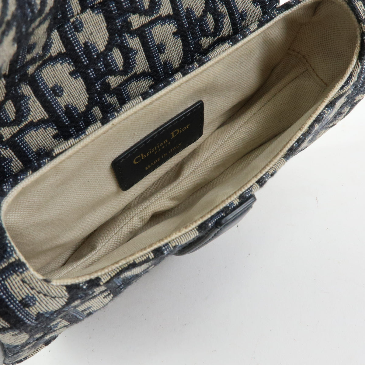 Christian Dior Trotter Saddle Jacquard Canvas Leather 2Way Bag Hand Bag