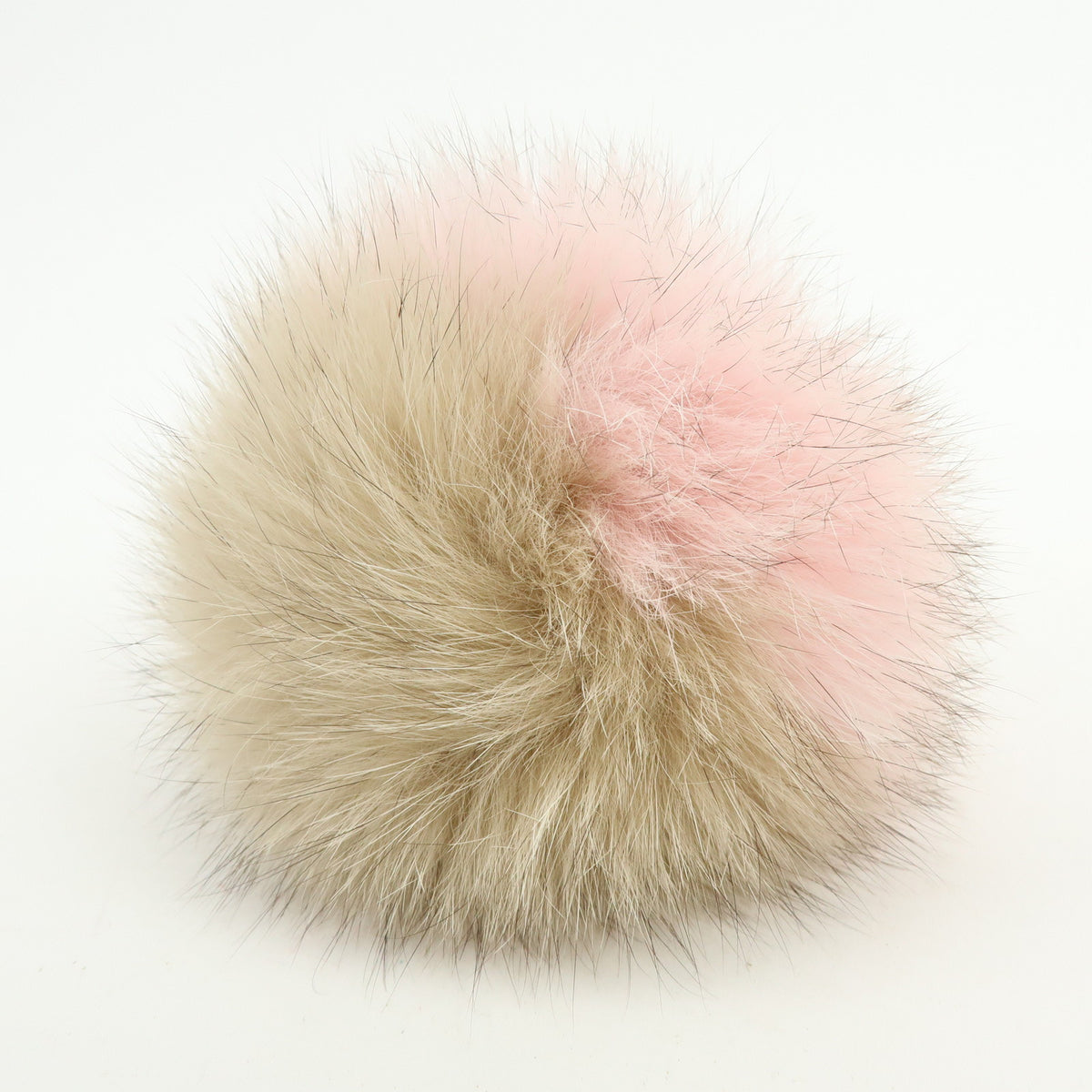 FENDI Pom Pom Fur Charm Key Chain Bag Charm Pink Beige 7AR259