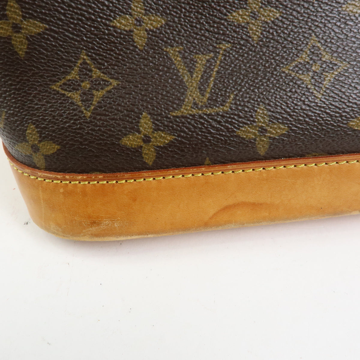 Louis Vuitton Monogram Alma PM Canvas Leather Hand Bag Brown M51130