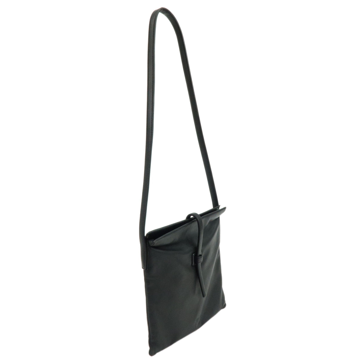 LOEWE Anagram Nappa Leather Flat Shoulder Bag Crossbody Bag Black