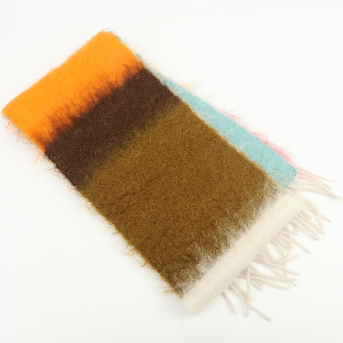 LOEWE Anagram Mohair Wool Scarf Shawl Orange Multicolor