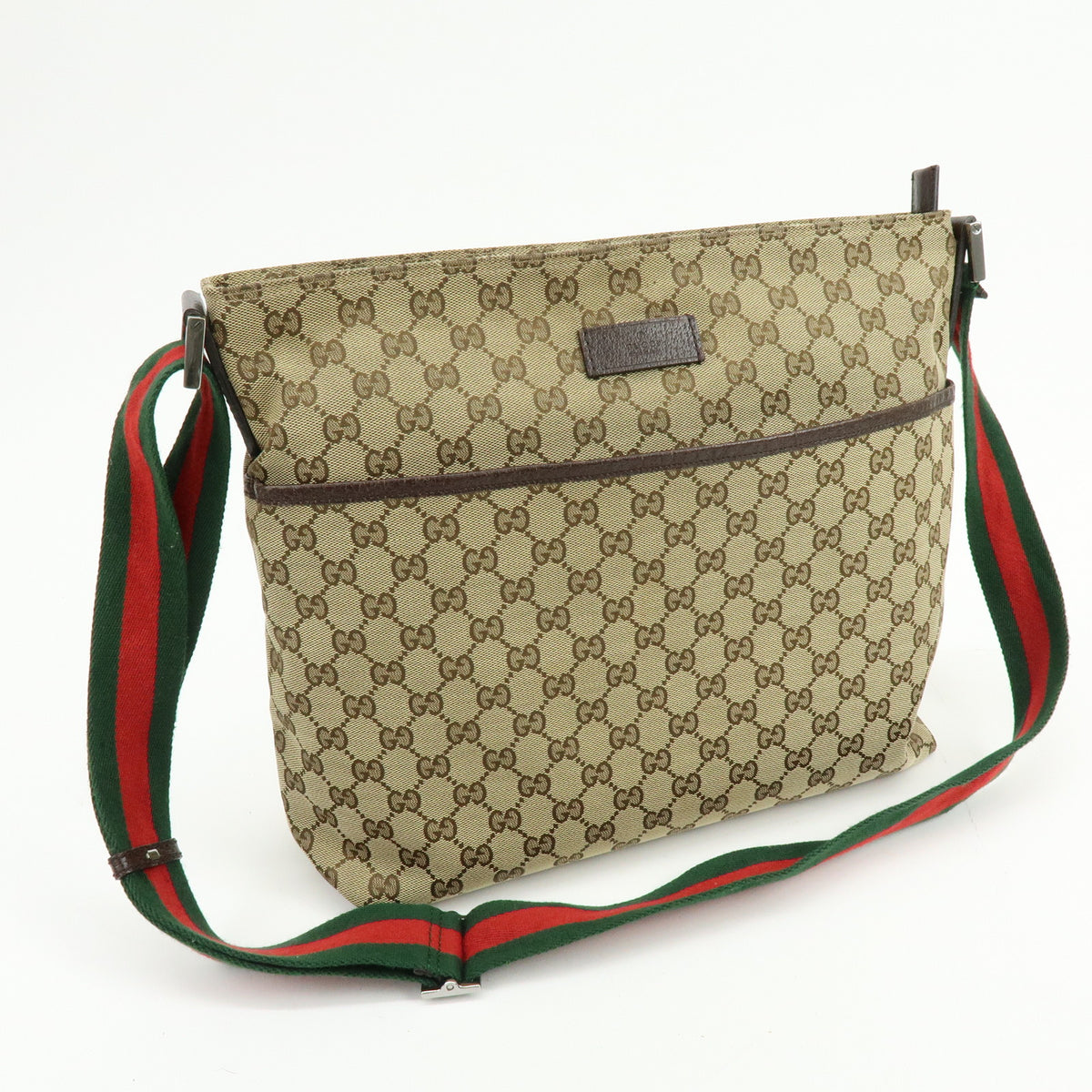 GUCCI Sherry GG Canvas Leather Shoulder Bag Crossbody Bag Beige 189751