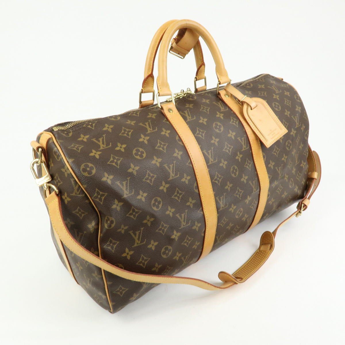 Louis Vuitton Monogram Keep All Bandouliere 50 Boston Bag Brown M41416