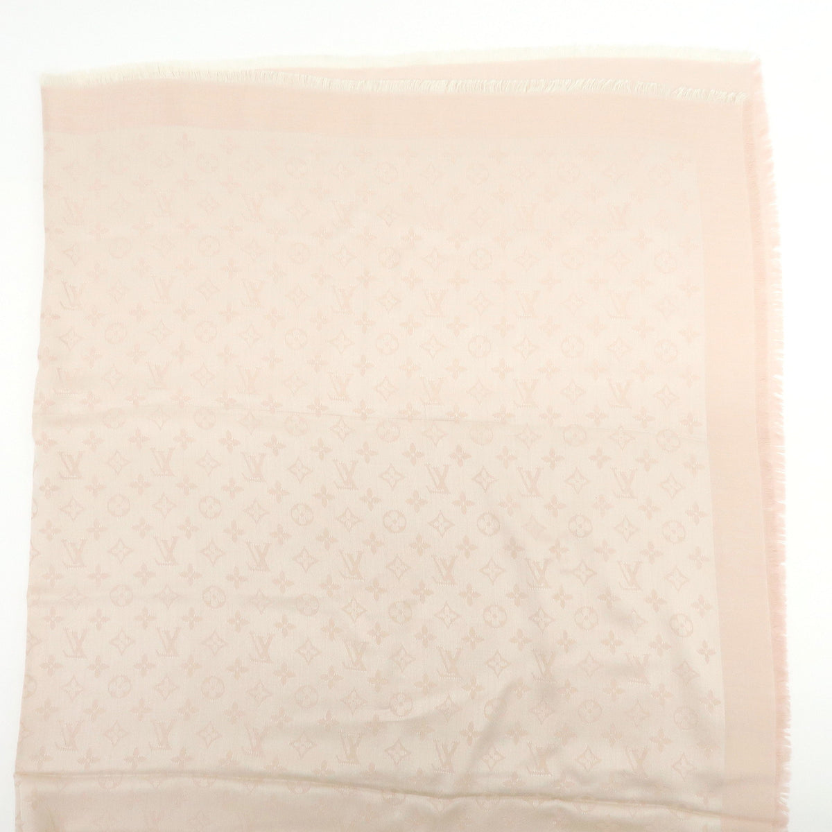 Louis Vuitton Monogram Silk Wool Scarf Rose Poudre 401910