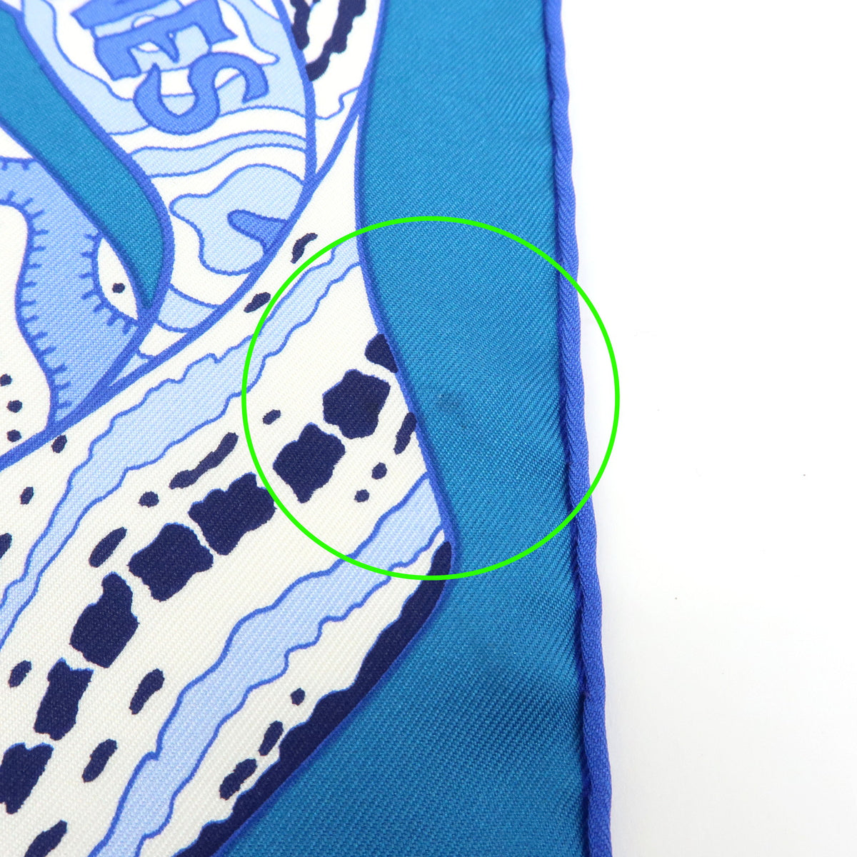 HERMES Carre 90 Silk Scarf 100% FLEURS DINDIENNES Blue White
