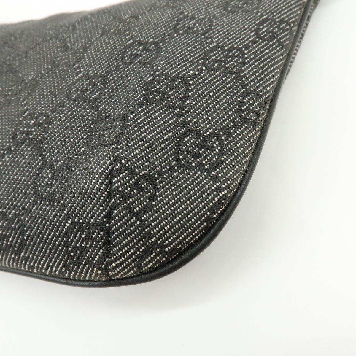 GUCCI GG Denim Leather Hand Bag Shoulder Bag Black 32160