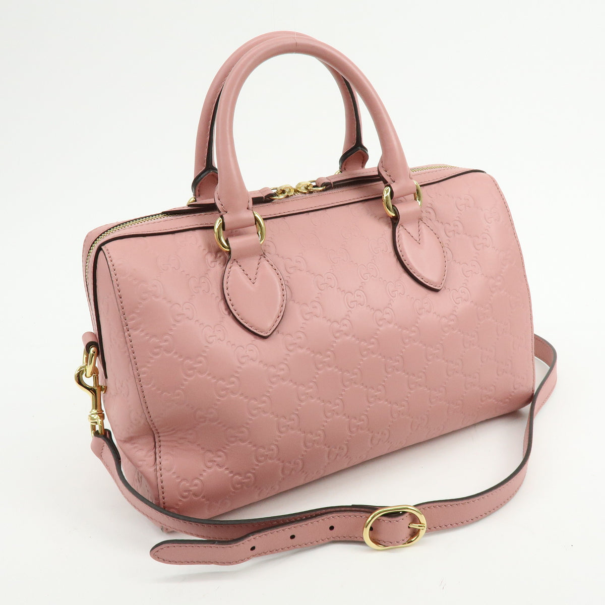 GUCCI Guccissima Leather 2Way Shoulder Bag Hand Bag Pink 453573
