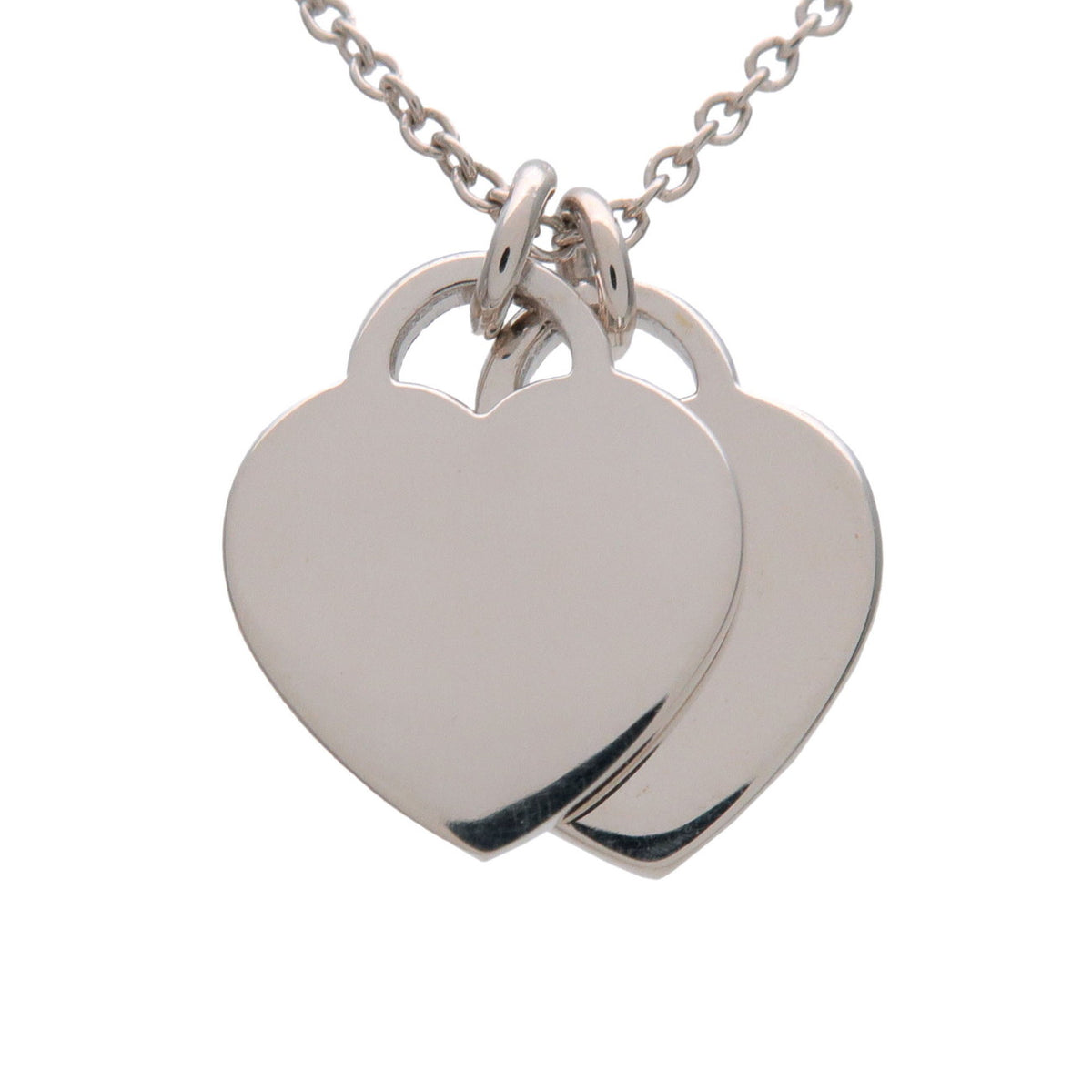 Tiffany & Co Return to Tiffany Mini Double Heart Tag Necklace SV925