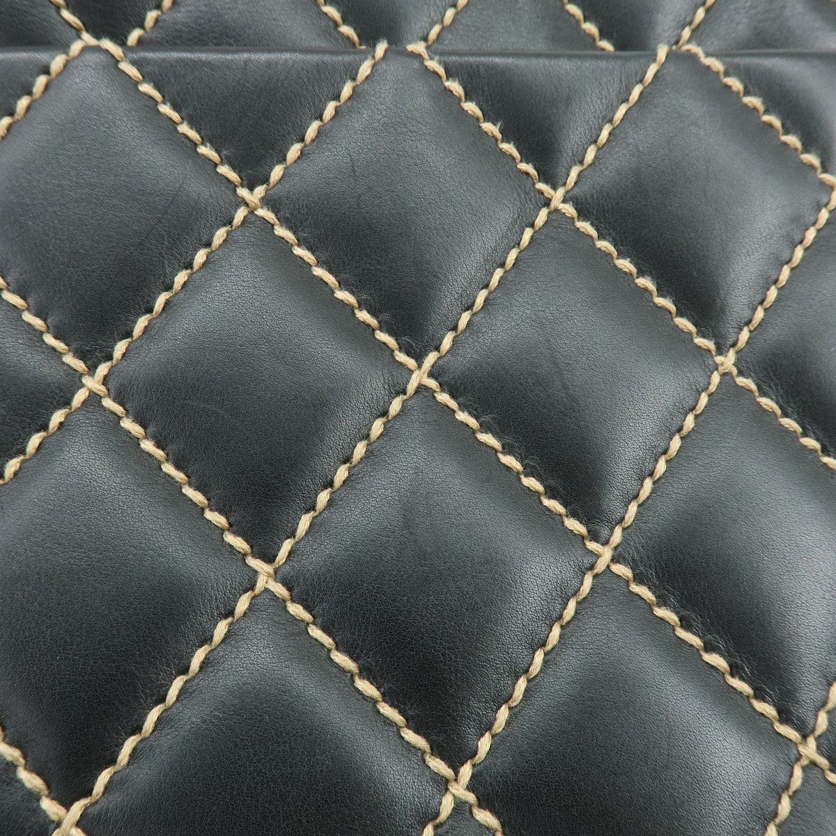 CHANEL Wild Stitch COCO Mark Calf Skin Hand Bag Black A14693