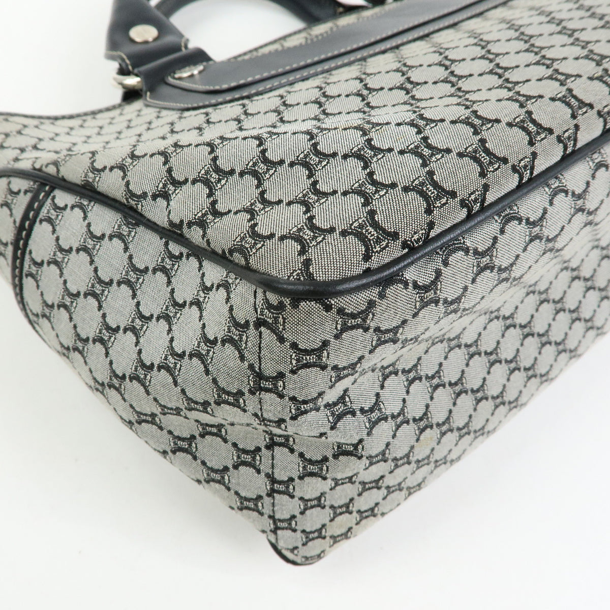 CELINE Macadam Boogie Bag Canvas Leather Hand Bag Black